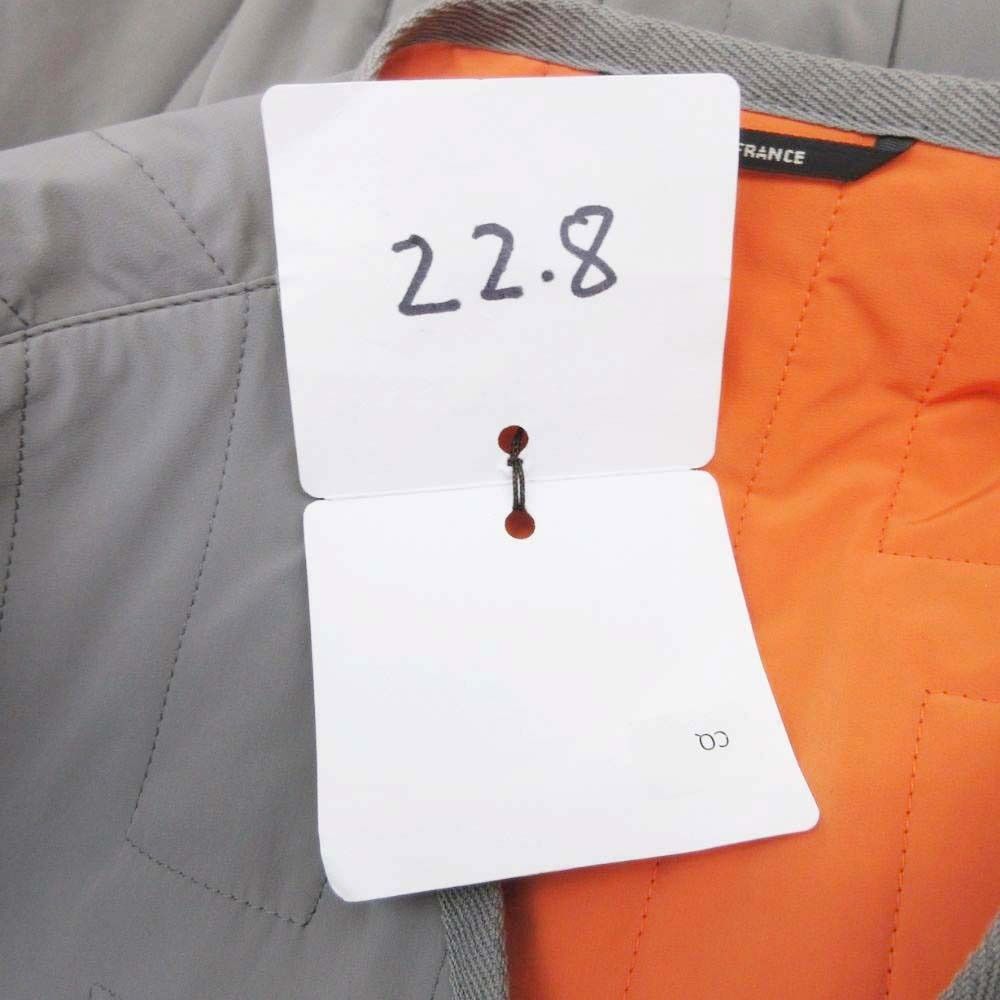 Hermes Hquilted Jacket Outer Padding V-neck Stitch 52 Gray Orange