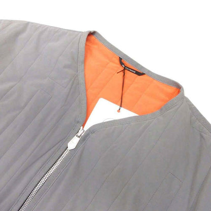 Hermes Hquilted Jacket Outer Padding V-neck Stitch 52 Gray Orange