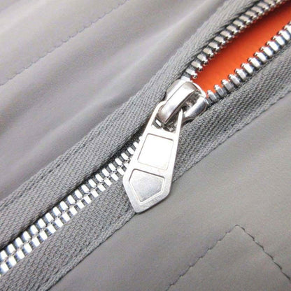 Hermes Hquilted Jacket Outer Padding V-neck Stitch 52 Gray Orange