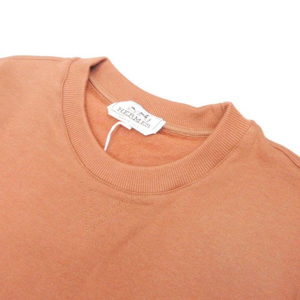 Hermes Front Pocket Sweatshirt Pullover Cashmere Blend Brushed Lining Leather