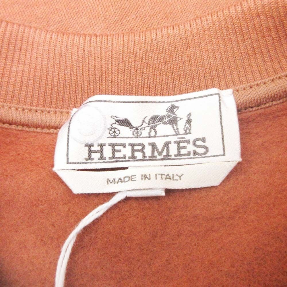 Hermes Front Pocket Sweatshirt Pullover Cashmere Blend Brushed Lining Leather