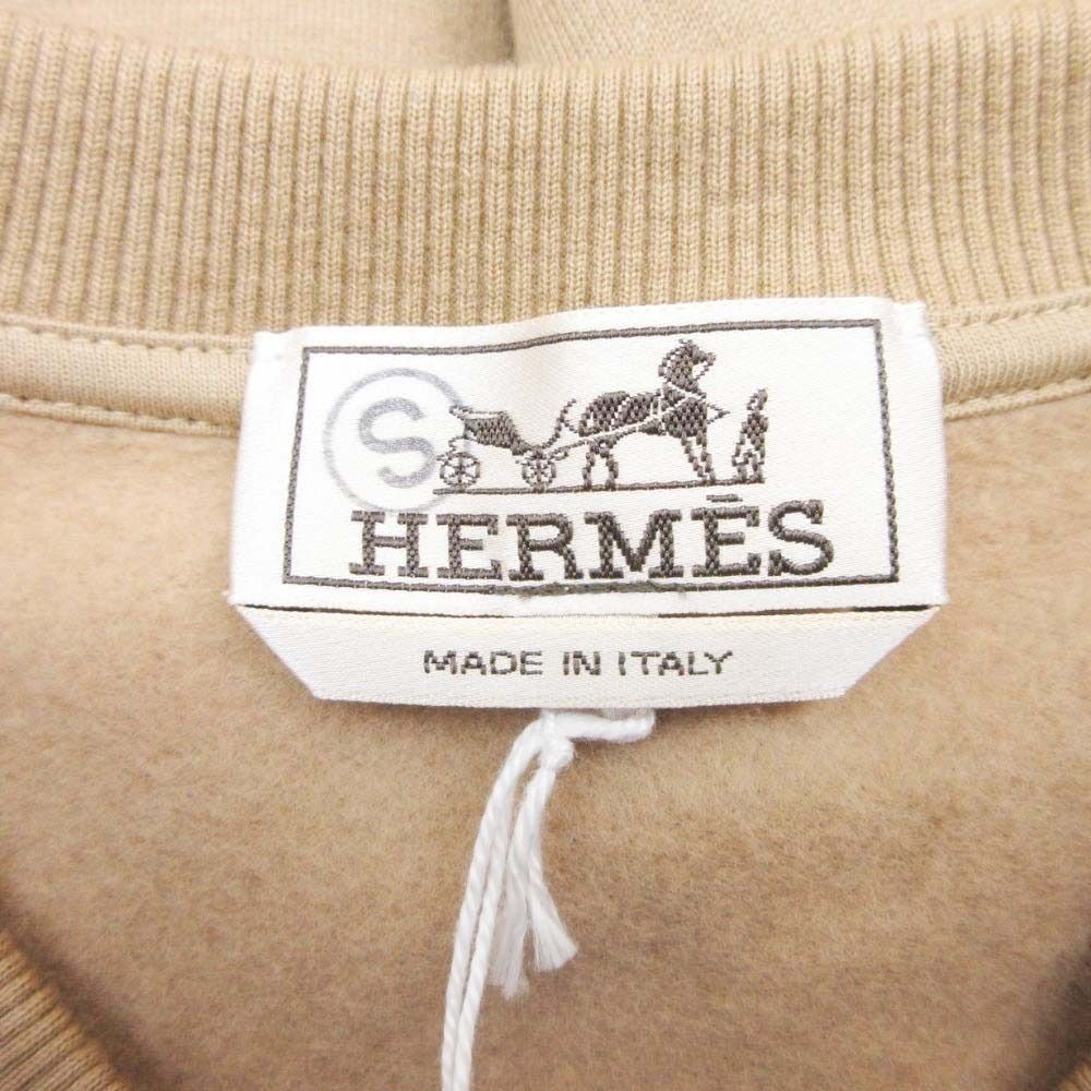 Hermes Front Pocket Sweatshirt Pullover Cashmere Blend Brushed Back M Light