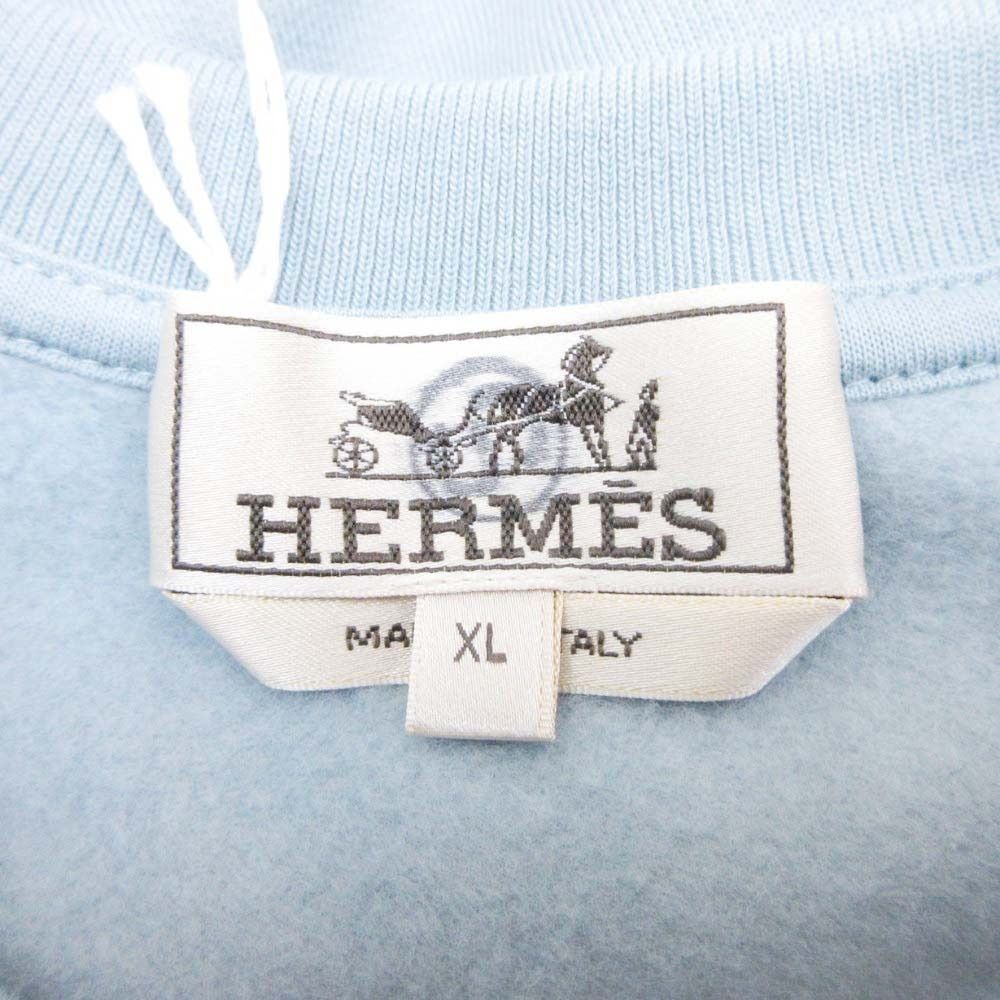 Hermes Run Side Line Sweatshirt Pullover Top Crew Neck Brushed Lining XL Sac