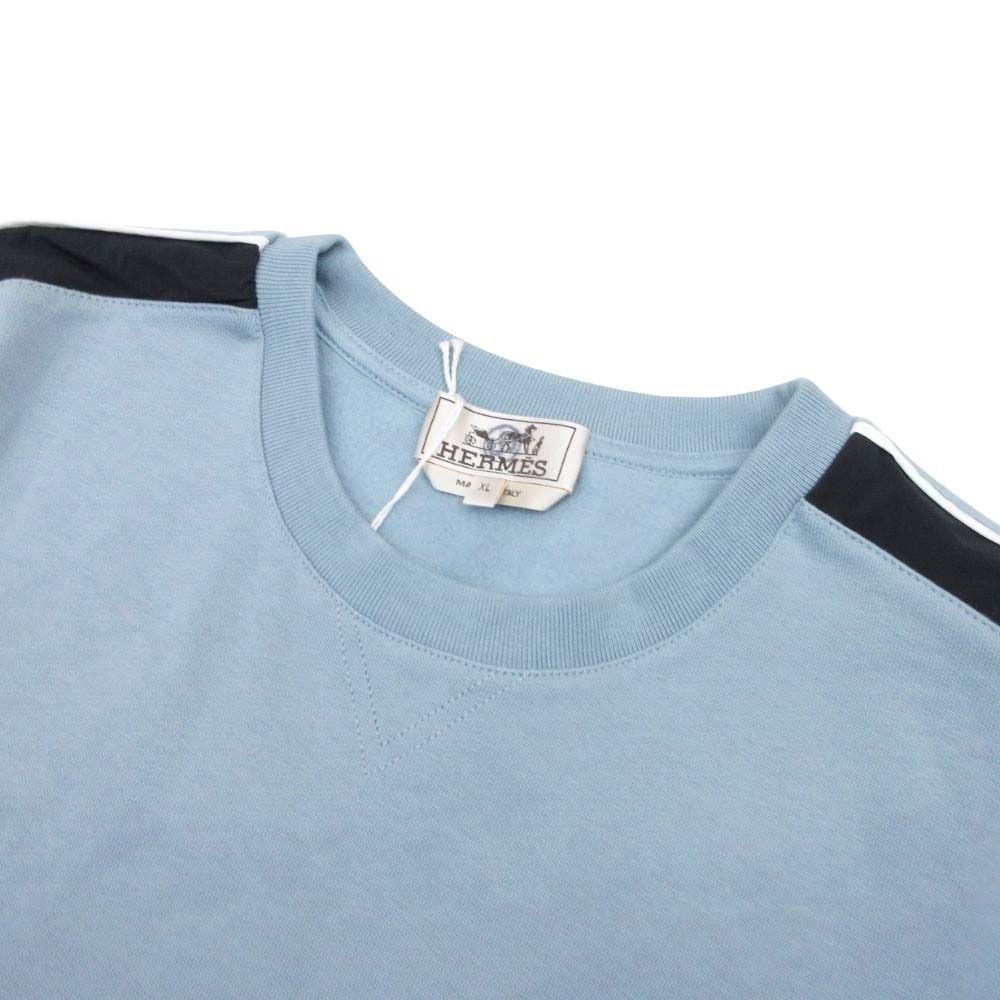 Hermes Run Side Line Sweatshirt Pullover Top Crew Neck Brushed Lining XL Sac
