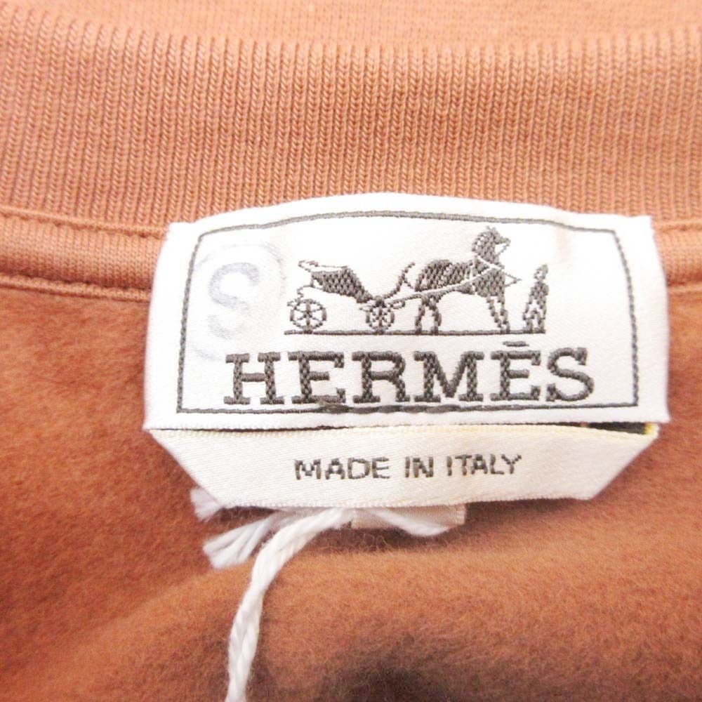 Hermes Chouveau Un Symmetrical Sweatshirt Pullover Top Fleece Lining M Brown