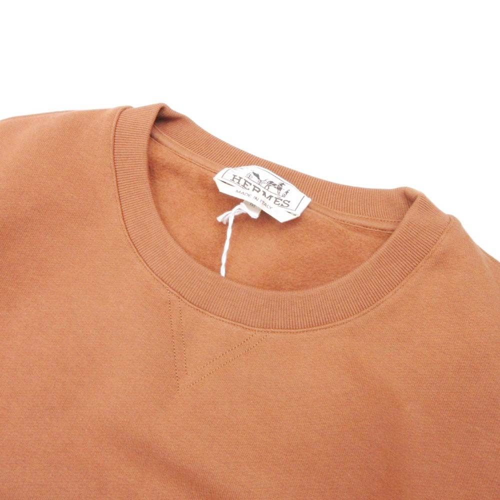 Hermes Chouveau Un Symmetrical Sweatshirt Pullover Top Fleece Lining M Brown