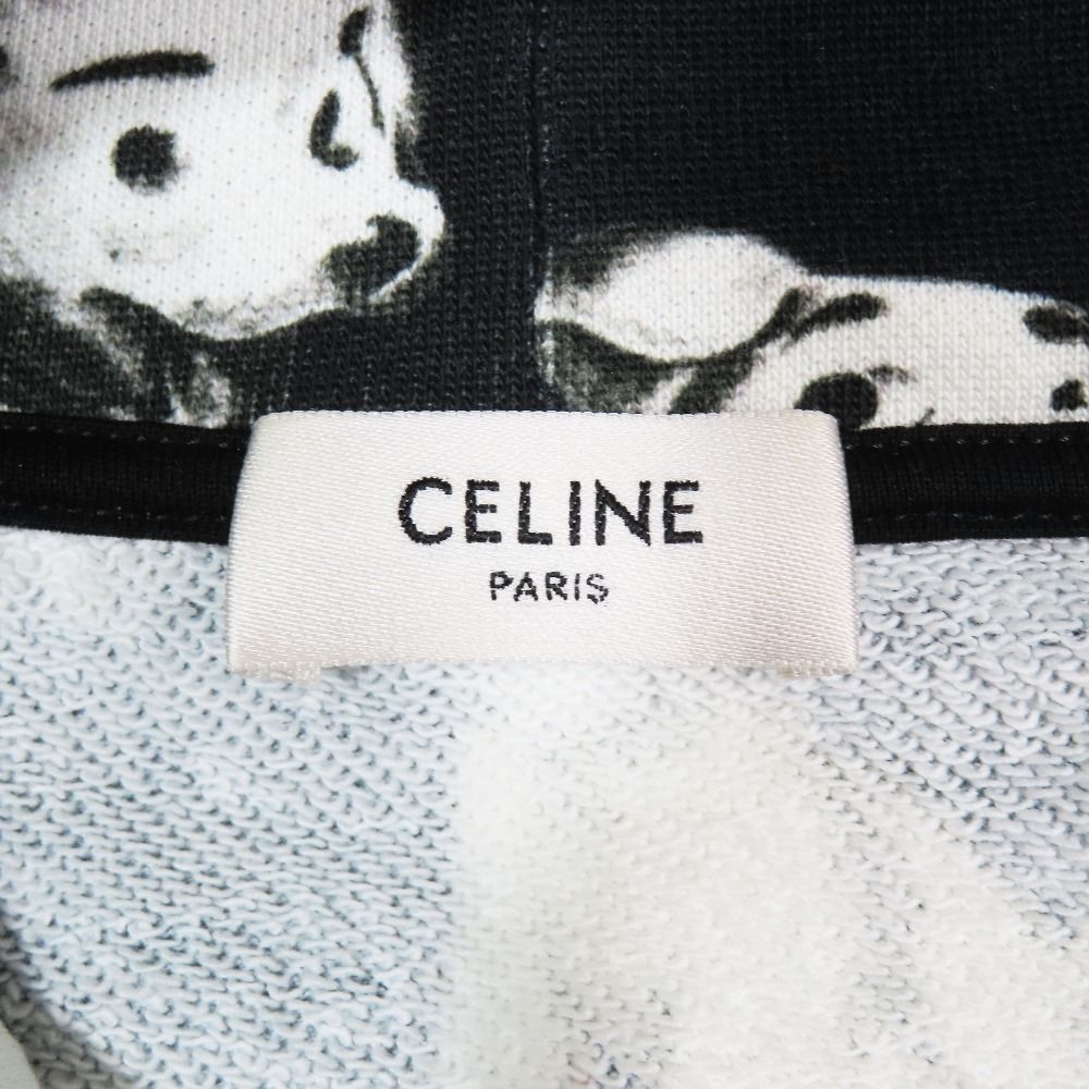 Celine Eddie Era Amy Dorian Artist Print Dog Pattern Hoodie Sweatshirt Black