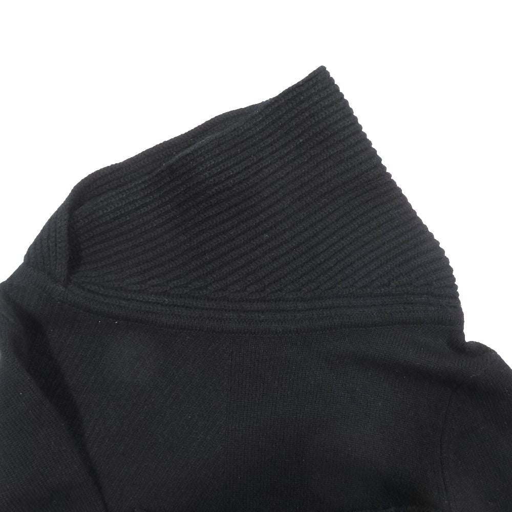 Hermes Cashmere 100% Knit Sweater Logo Charm Asymmetric High Neck Long Sleeve