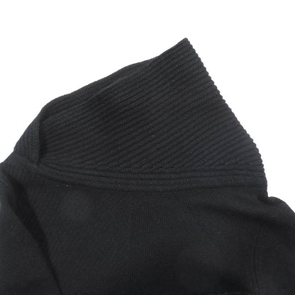 Hermes Cashmere 100% Knit Sweater Logo Charm Asymmetric High Neck Long Sleeve