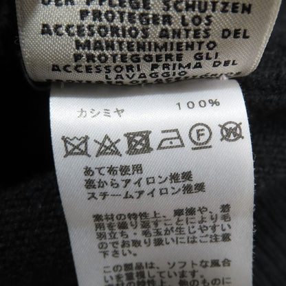 Hermes Cashmere 100% Knit Sweater Logo Charm Asymmetric High Neck Long Sleeve