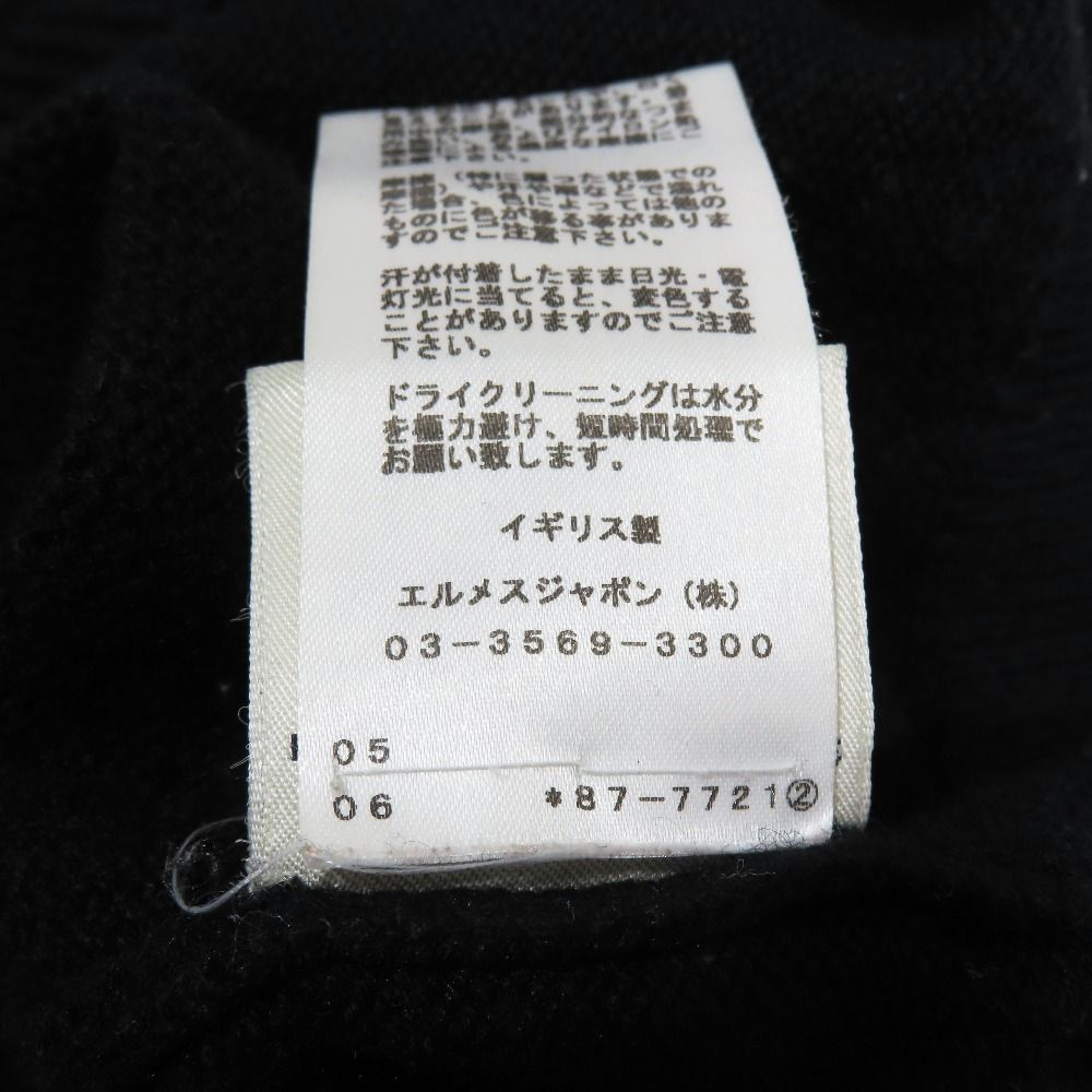 Hermes Cashmere 100% Knit Sweater Logo Charm Asymmetric High Neck Long Sleeve