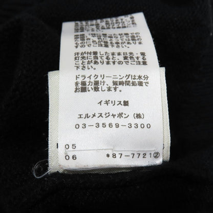 Hermes Cashmere 100% Knit Sweater Logo Charm Asymmetric High Neck Long Sleeve