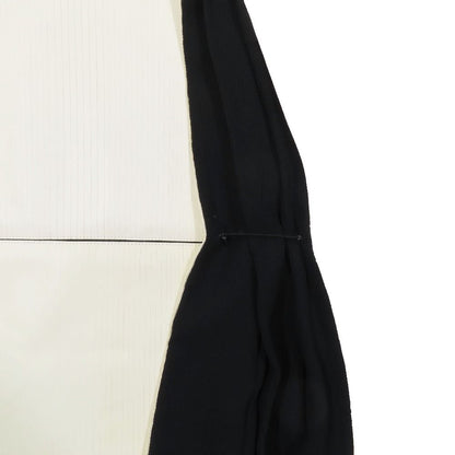 Hermes Lambskin Leather Contrast Sleeveless Dress Knee Length Ivory 34