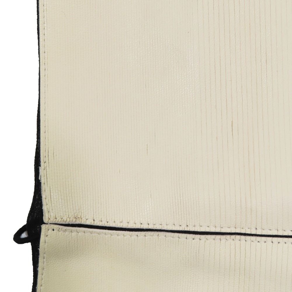 Hermes Lambskin Leather Contrast Sleeveless Dress Knee Length Ivory 34