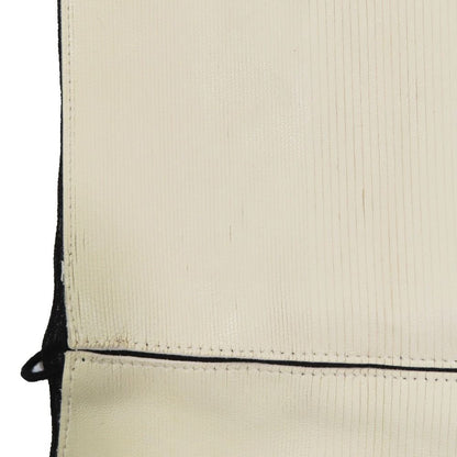 Hermes Lambskin Leather Contrast Sleeveless Dress Knee Length Ivory 34