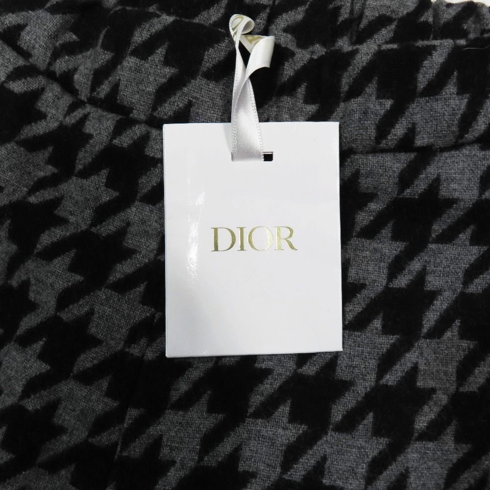 Dior Kids Children's Wide Wool Shorts Houndstooth Black Gray 12