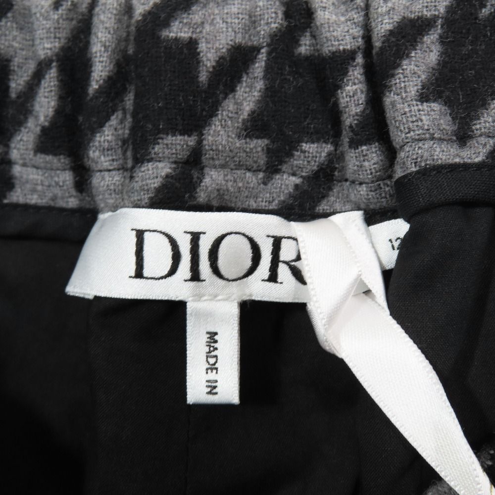 Dior Kids Children's Wide Wool Shorts Houndstooth Black Gray 12
