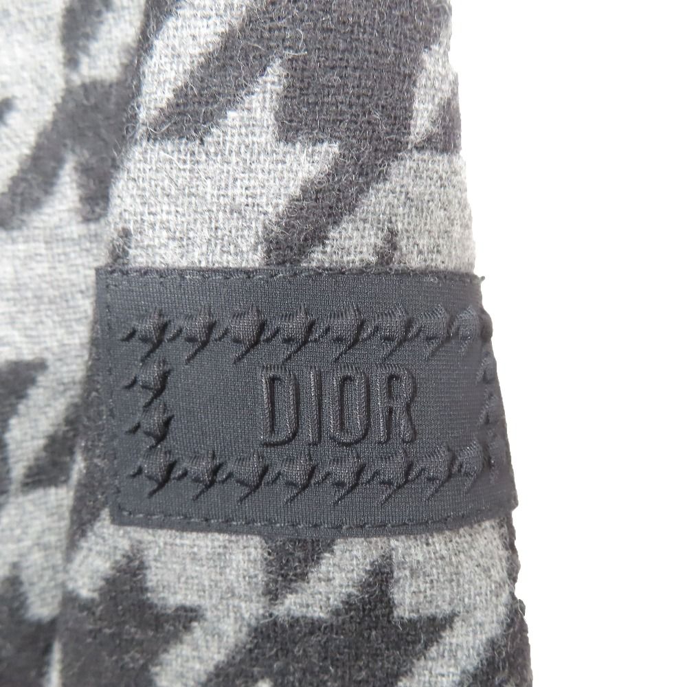 Dior Kids Children's Wide Wool Shorts Houndstooth Black Gray 12