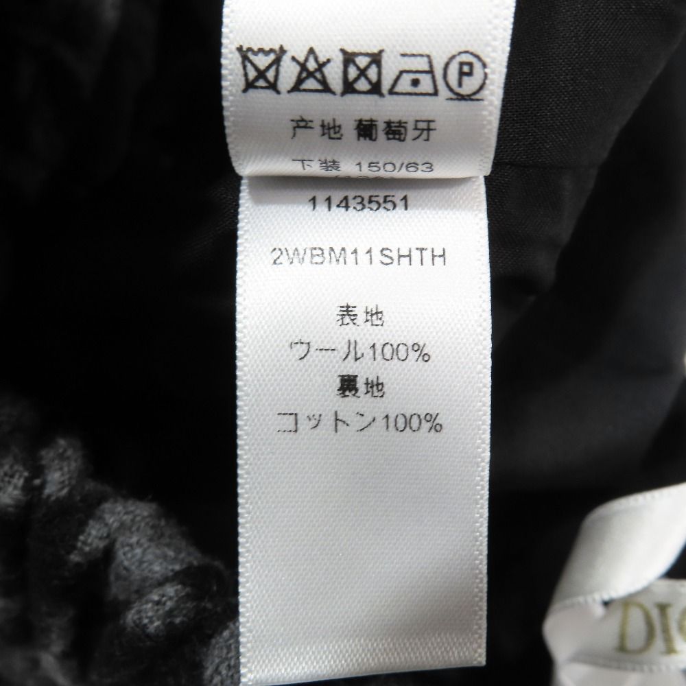 Dior Kids Children's Wide Wool Shorts Houndstooth Black Gray 12