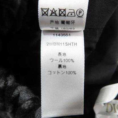 Dior Kids Children's Wide Wool Shorts Houndstooth Black Gray 12