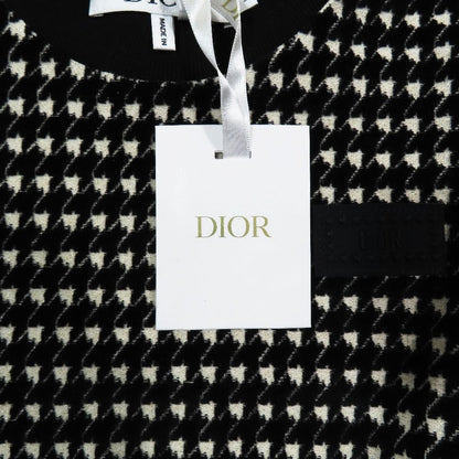 Dior Kids Children's Knit Dress Houndstooth Pattern Long Sleeve Knee Length