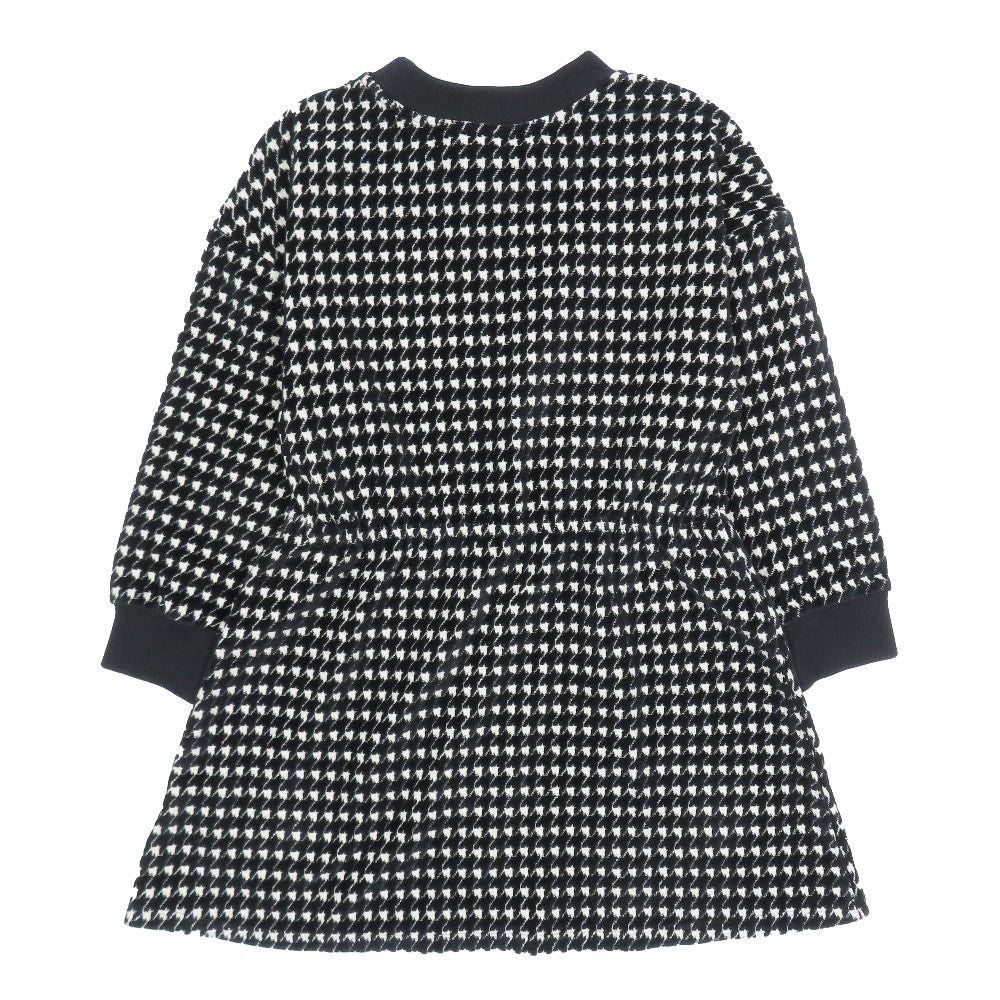 Dior Kids Children's Knit Dress Houndstooth Pattern Long Sleeve Knee Length