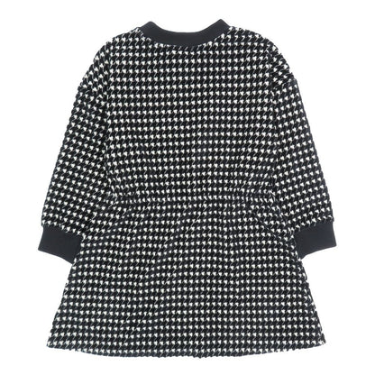 Dior Kids Children's Knit Dress Houndstooth Pattern Long Sleeve Knee Length