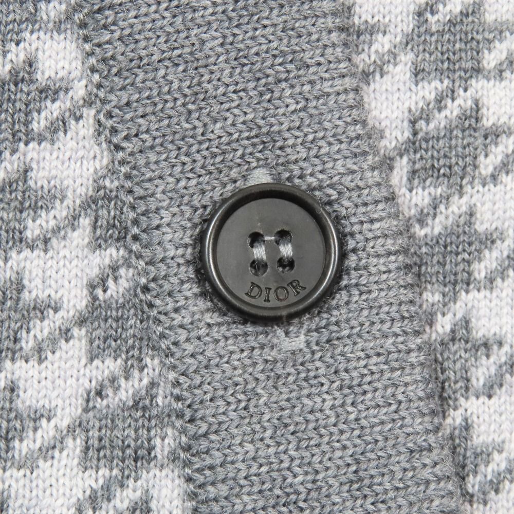 Dior Kids Children's Baby Wool Knit Poncho Cloak Cover Houndstooth Logo Gray T2