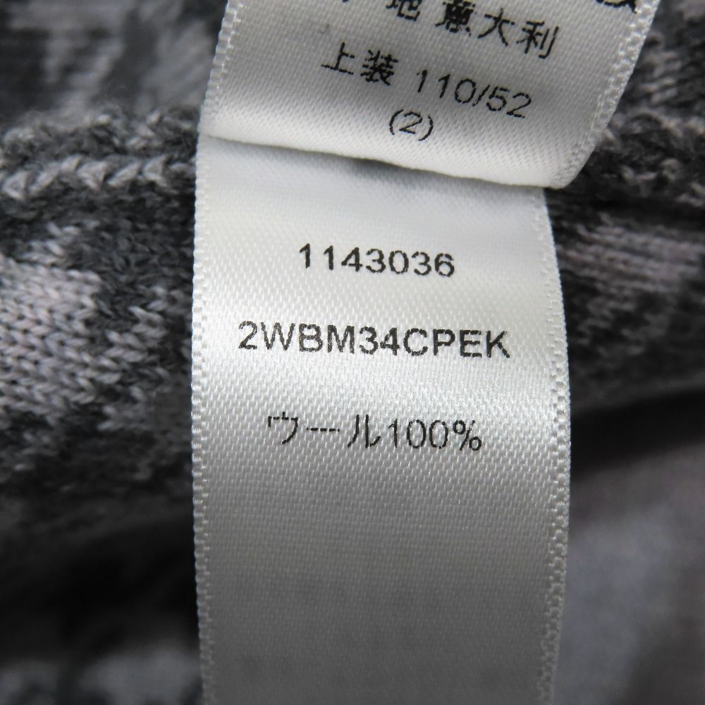 Dior Kids Children's Baby Wool Knit Poncho Cloak Cover Houndstooth Logo Gray T2