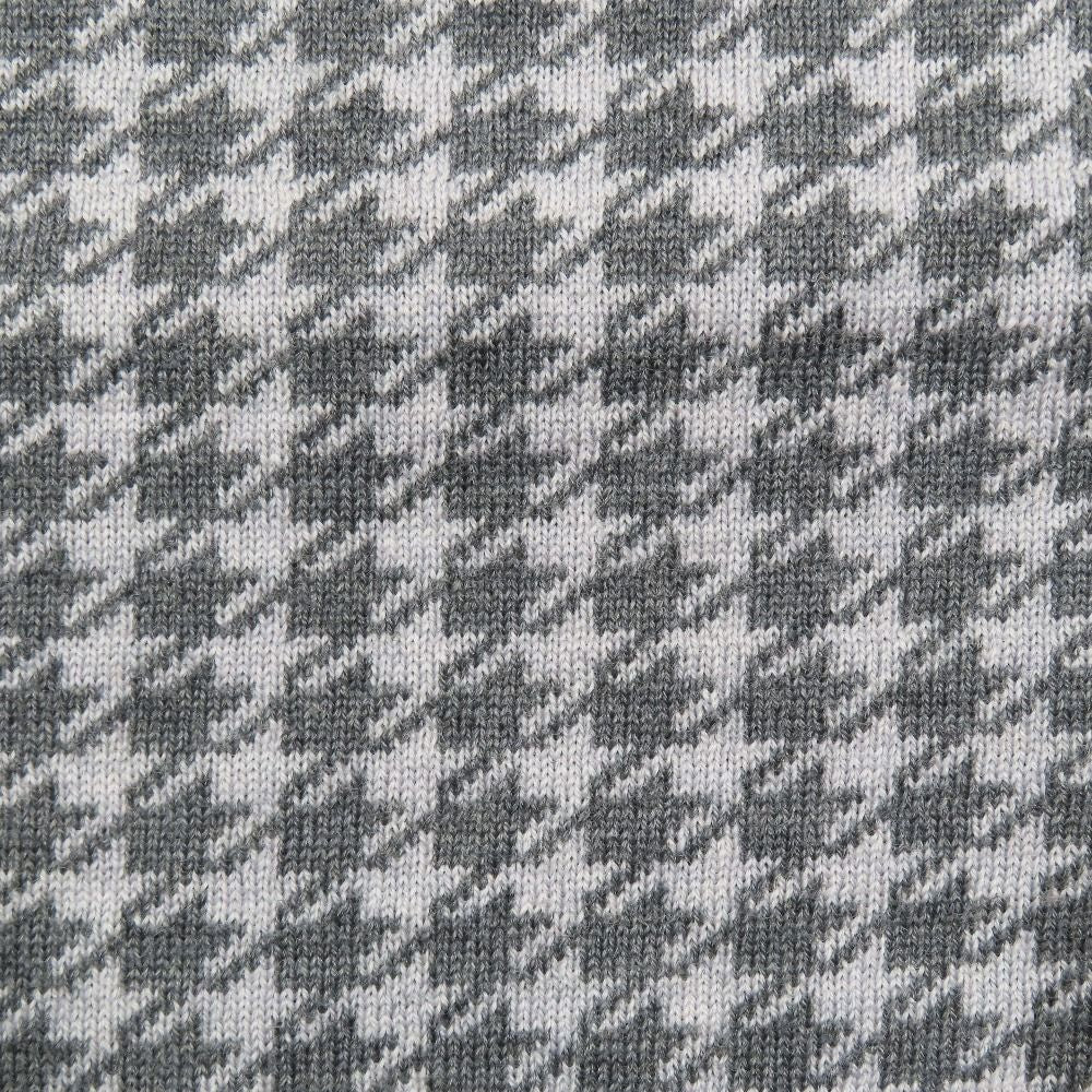 Dior Kids Children's Baby Wool Knit Poncho Cloak Cover Houndstooth Logo Gray T2