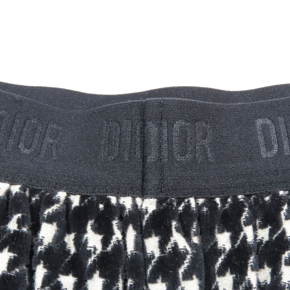 Dior Kids Children's Knit Skirt Houndstooth Pattern Waist Togo Logo Black 6