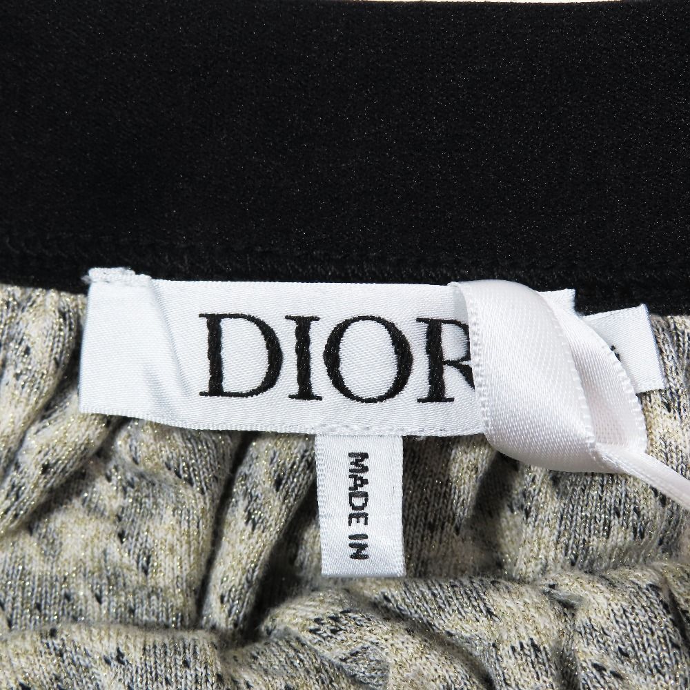 Dior Kids Children's Knit Skirt Houndstooth Pattern Waist Togo Logo Black 6