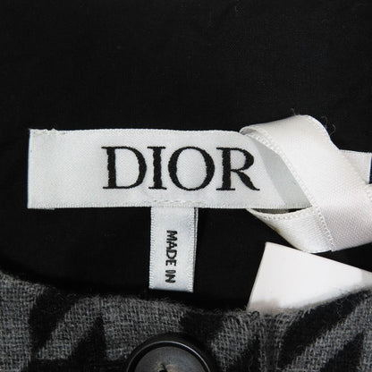 Dior Kids Children's Sleeveless Dress Fringe Logo Patch Houndstooth Pattern