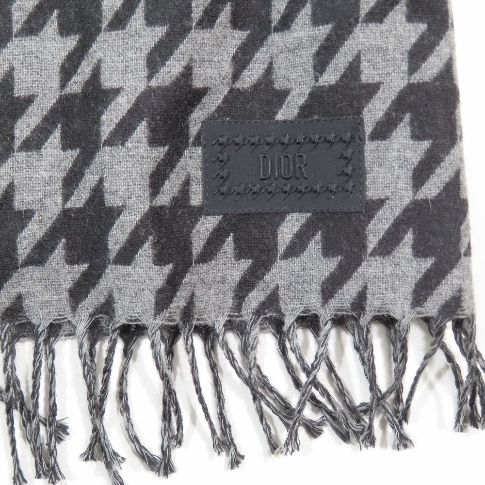 Dior Kids Children's Sleeveless Dress Fringe Logo Patch Houndstooth Pattern