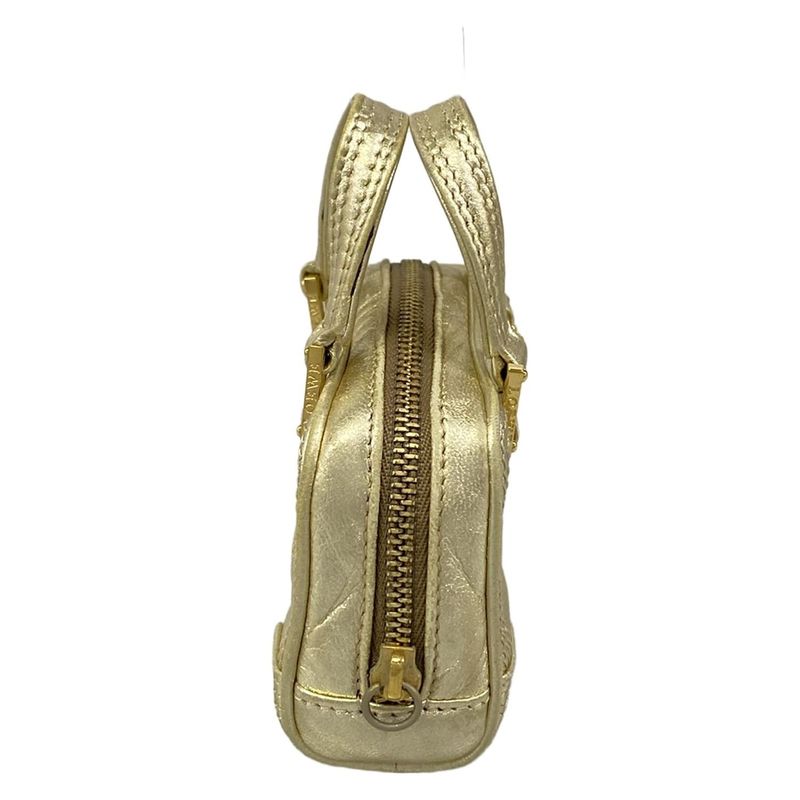 Loewe Amazona Nano Gold Mini Bag with Key Ring Leather