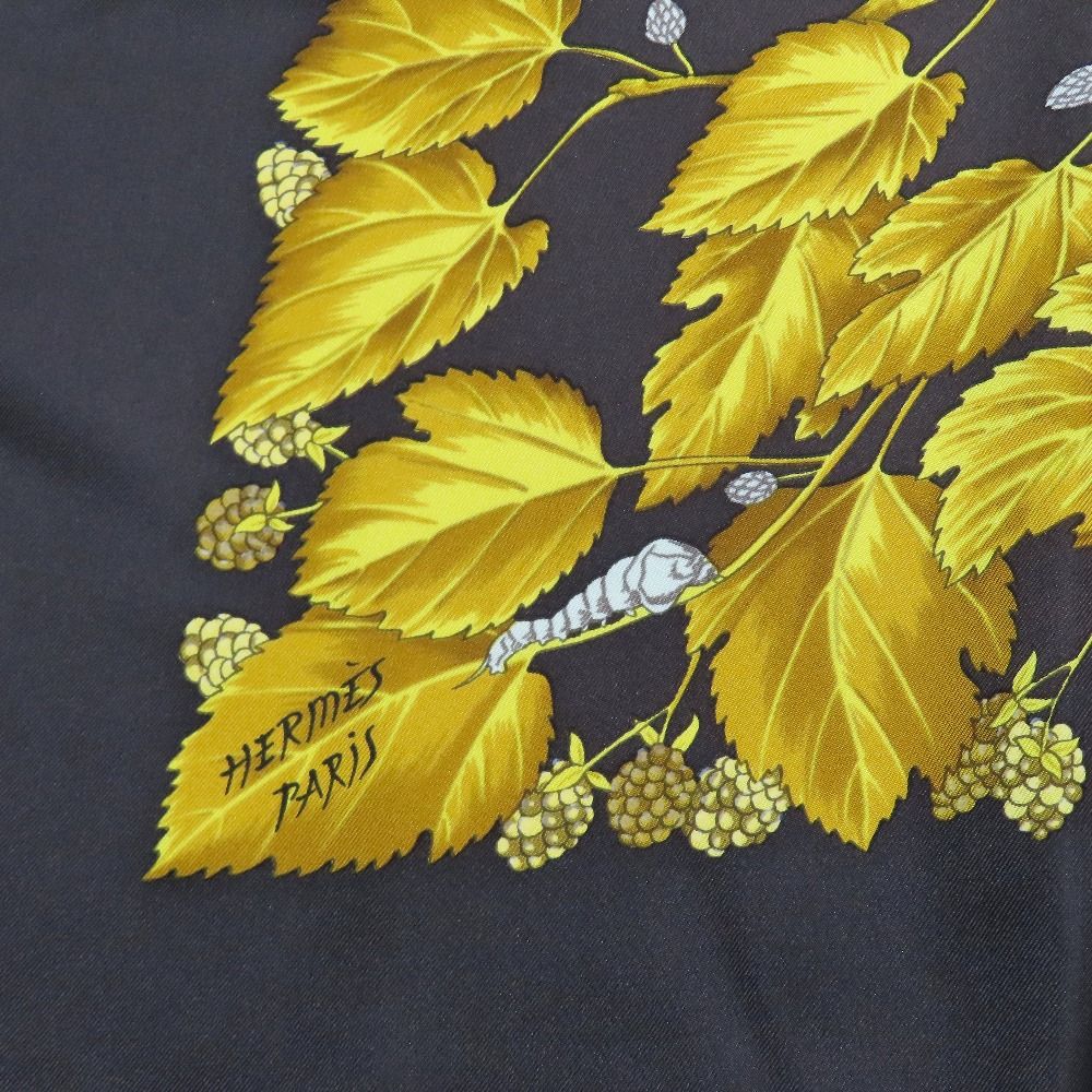 Hermes L'arbre de Soie Silk Tree Mulberry and Silkworm 100% Carre 90 Scarf