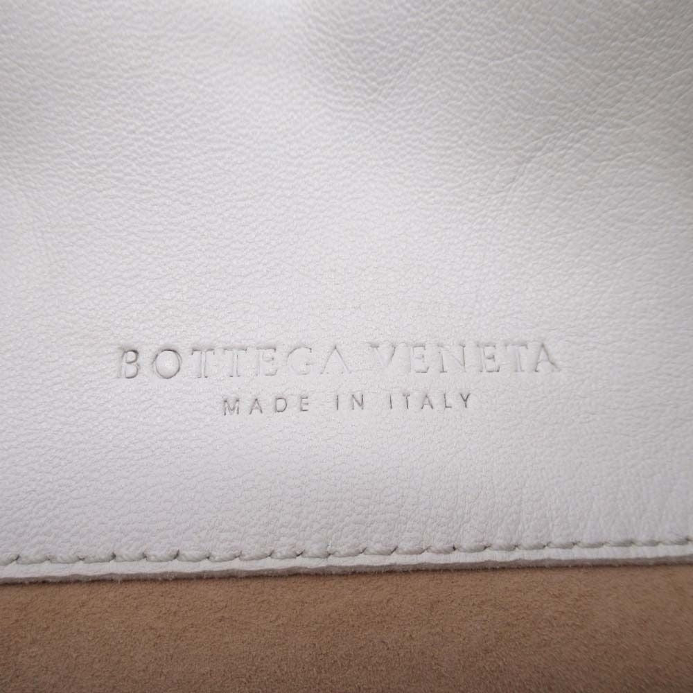 Bottega Veneta Drawstring Shoulder Bag Leather Fringe Purse White Vintage