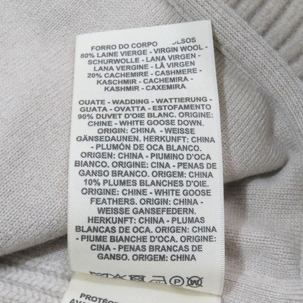 Hermes Twill Lane Knit Quilted Contrast Long Down Jacket Vest Zip Up 34