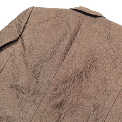Dolce & Gabbana Rose Jacquard Jacket Black Leather Full Lining All Pattern 42