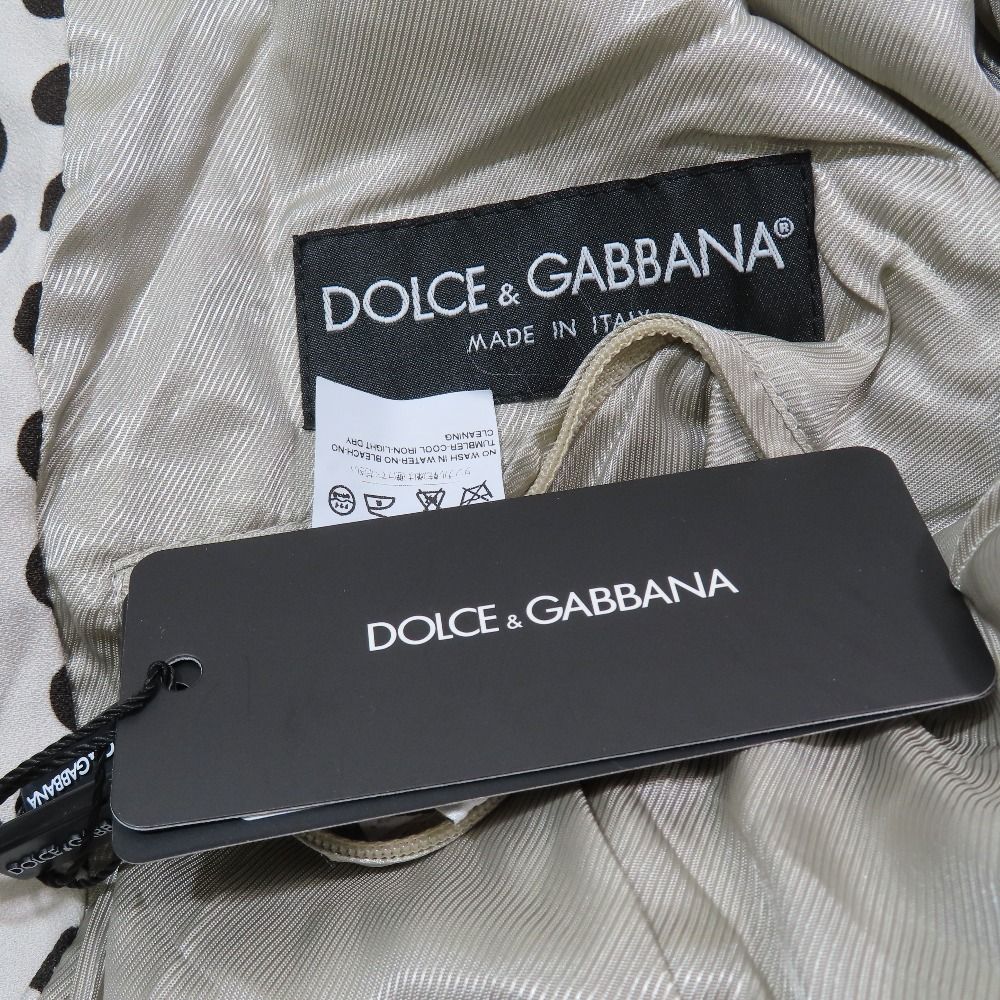 Dolce & Gabbana Dot Jacket Zip Up 52 Off White Brown