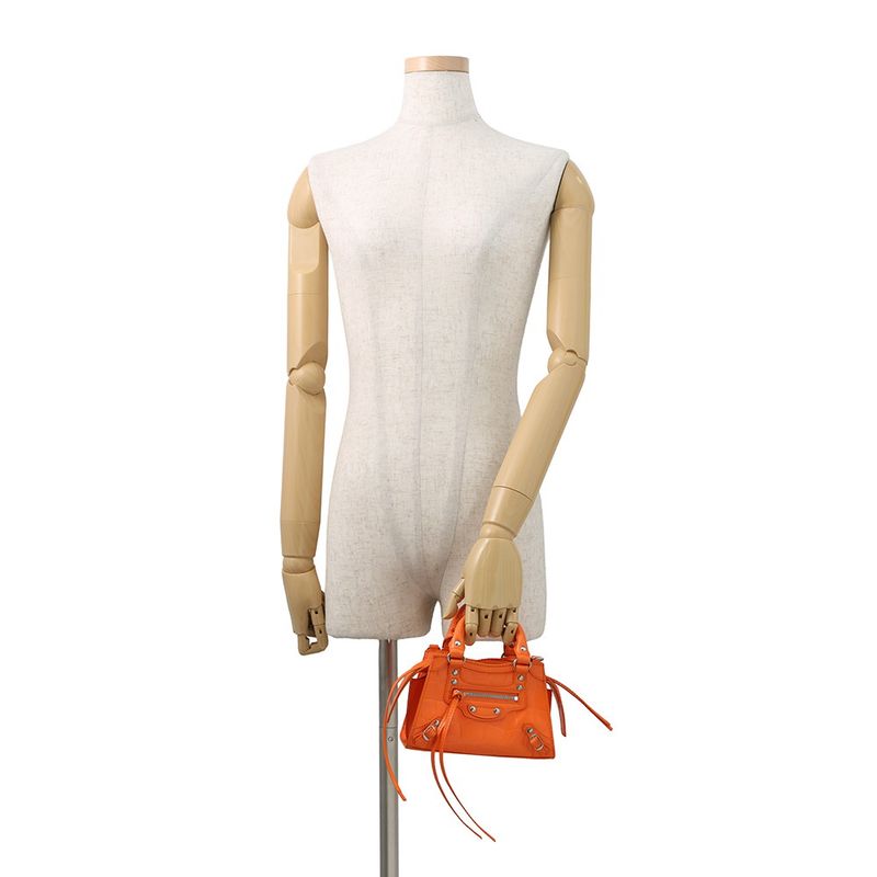 Balenciaga Handbag Neo Classic City Nano Croco Embossed Leather 2-Way