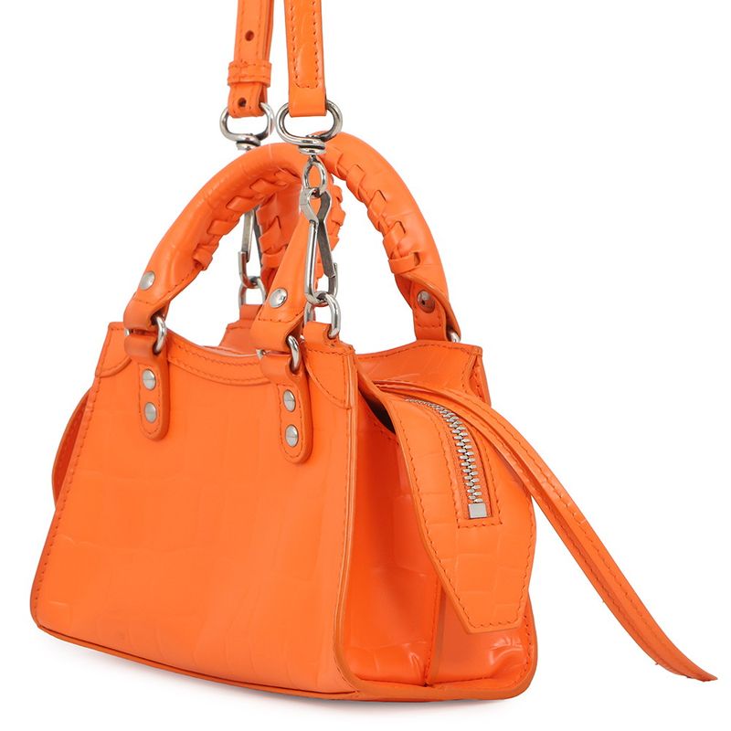Balenciaga Handbag Neo Classic City Nano Croco Embossed Leather 2-Way