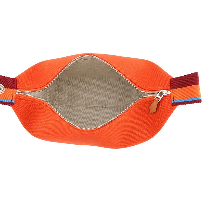 Hermes Handbag Bride-a-Brac PM Pavillon Orange Fu Silver Canvas Pouch