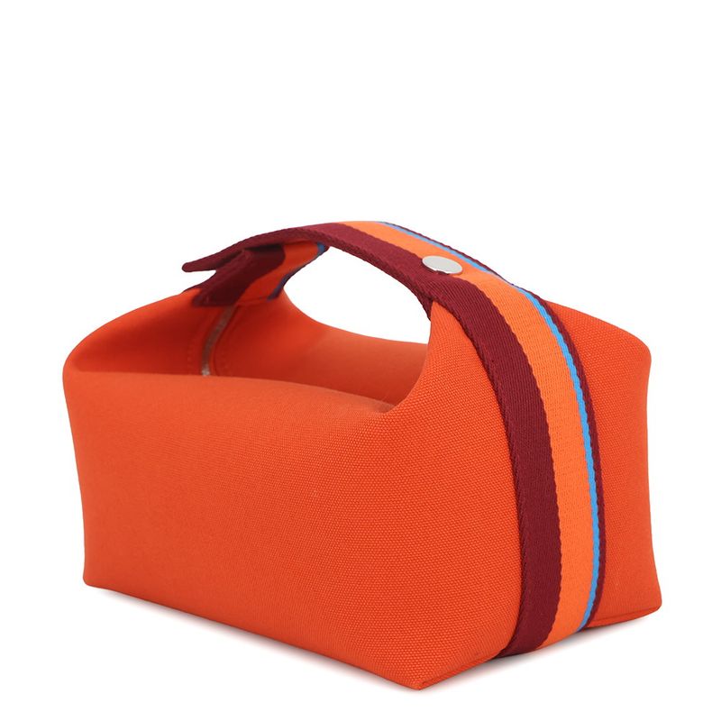 Hermes Handbag Bride-a-Brac PM Pavillon Orange Fu Silver Canvas Pouch