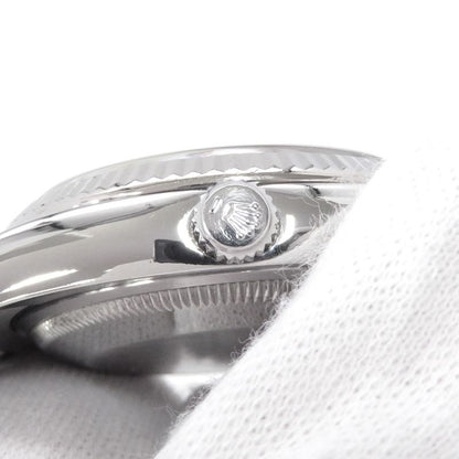 Rolex Oyster Perpetual Date Number SS 18k White Gold Combination Watch Black