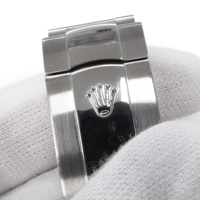 Rolex Oyster Perpetual Date Number SS 18k White Gold Combination Watch Black