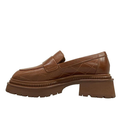 Chanel Loafers 36 C Quilted Brown Gold CC Logo