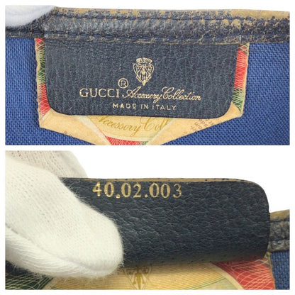 Gucci Sherry Line Vintage Navy GG Supreme Canvas Leather Tote