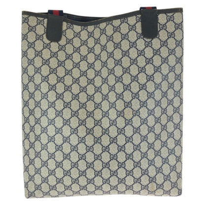 Gucci Sherry Line Vintage Navy GG Supreme Canvas Leather Tote