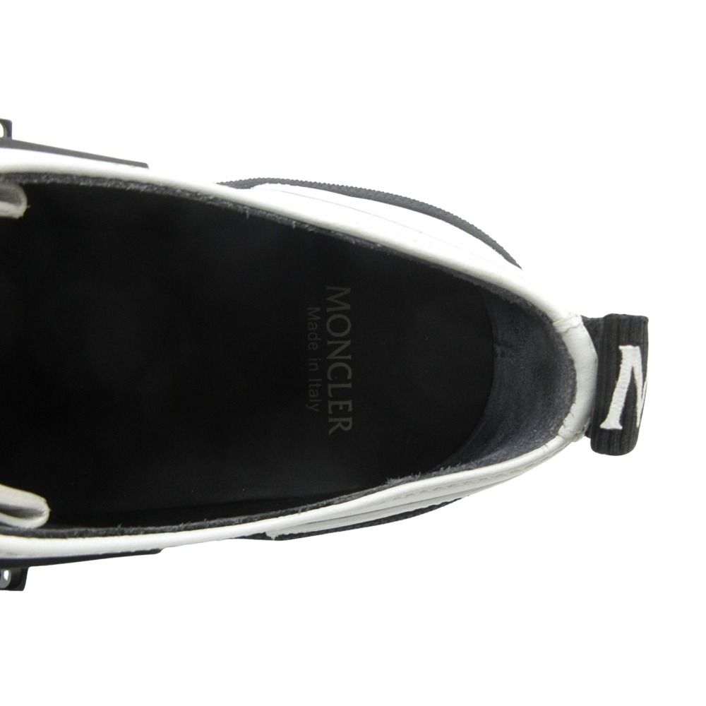 Moncler Mon Wallabee Boots Shoes Leather Bicolor Logo 35 White Black